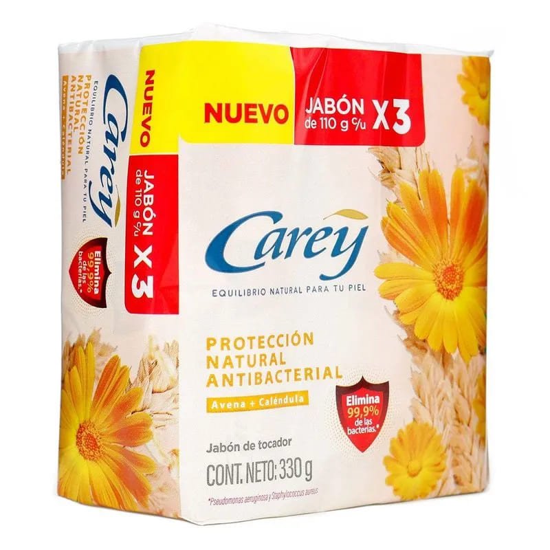 3 JABON CAREY AVENA Y PROPOLEO 110GR