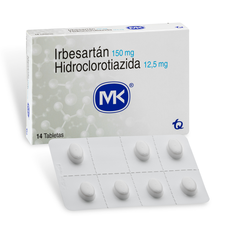 Irbesartan Hct 150 + 12.5 Mg 14 Tabletas Mk