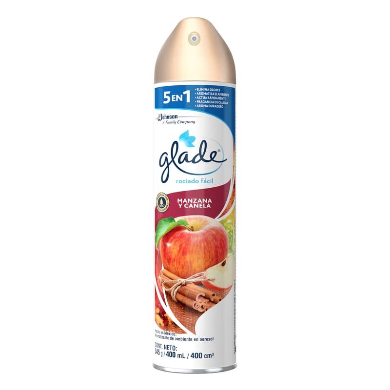 AMBIENTADOR GLADE SPRAY MANZANA CANELA 400 ML