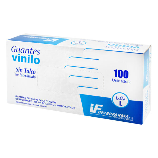 Guante De Vinilo L 100 Unidades Inverfarma