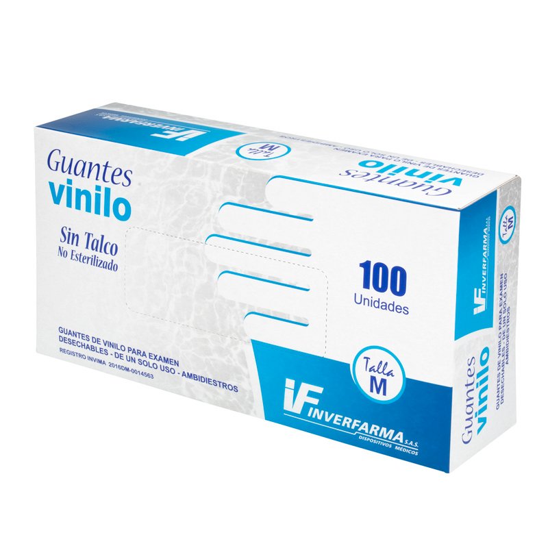 GUANTE DE VINILO M 100 UNIDADES INVERFARMA