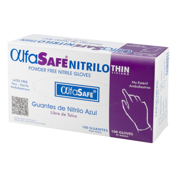 Guante Nitrilo Alfa Liv.Azul Talla L 100 Unidades