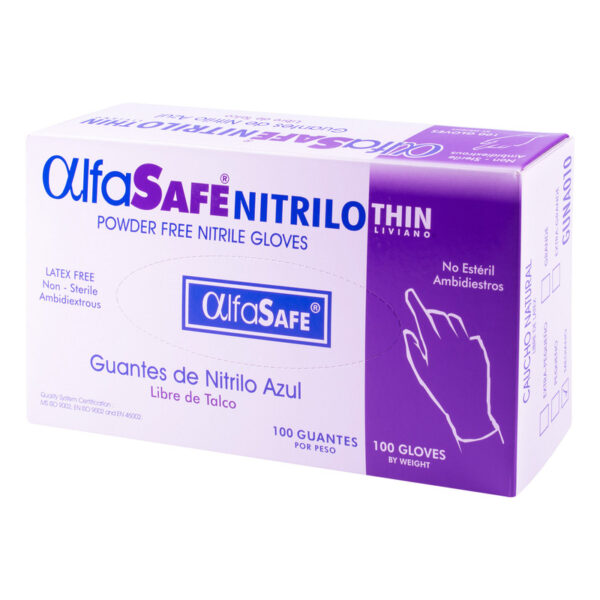 Guante Nitrilo Alfa Liv.Azul Talla M 100 Unidades