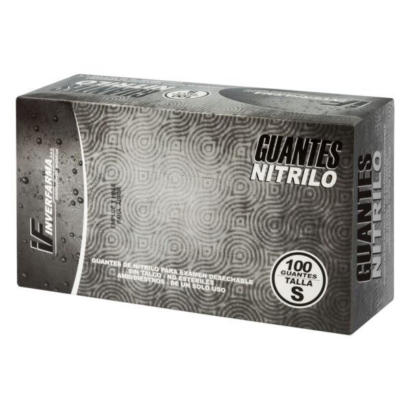 Guante Nitrilo Negro Inverfarma Talla S 100 Unidades