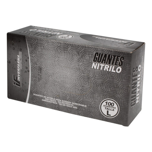 Guante Nitrilo Negro Inverfarma Talla L 100 Unidades