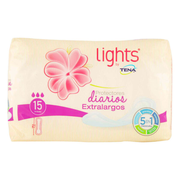 Protectores Lights By Tena Extralargo 15 Unidades