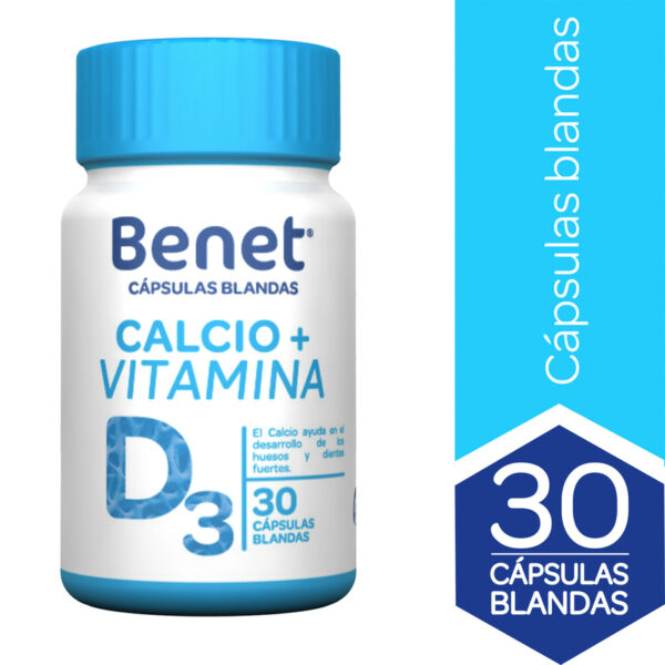 Benet Calcio+ Vitamina D3 30 Capsulas Blandas