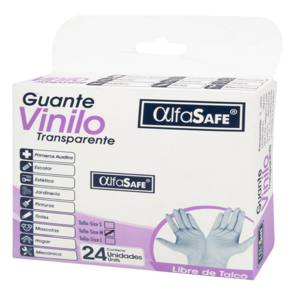 Guantes Vinilo Alfasafe 24 Unidades M