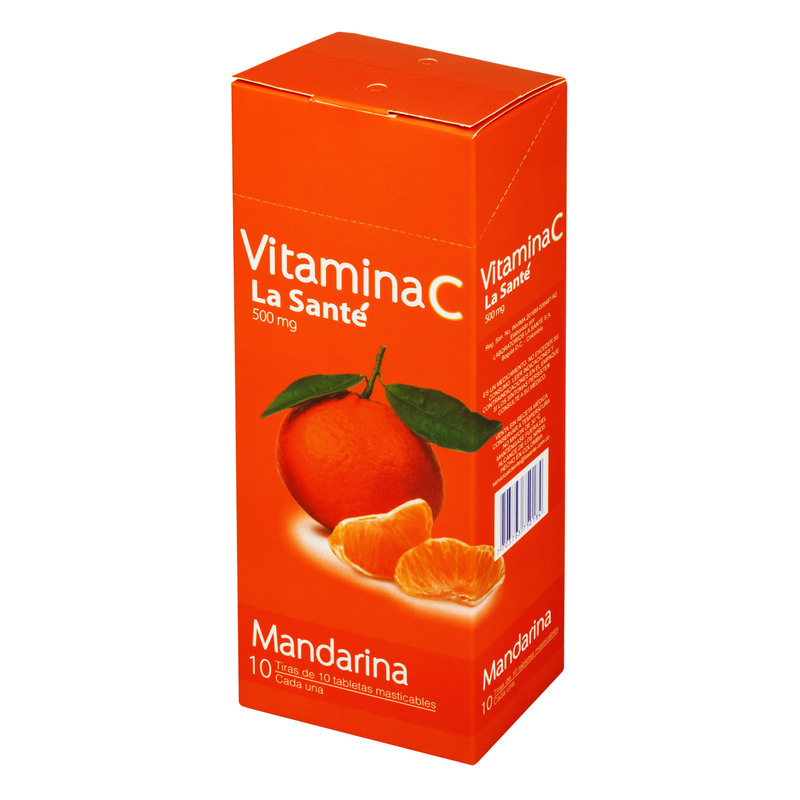 Vitamina C 500 Mg Mandarina 100 Tabletas Ls