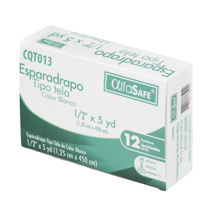 Esparadrapo Tela Alfa Blanco 1/2×5 12 Unidades