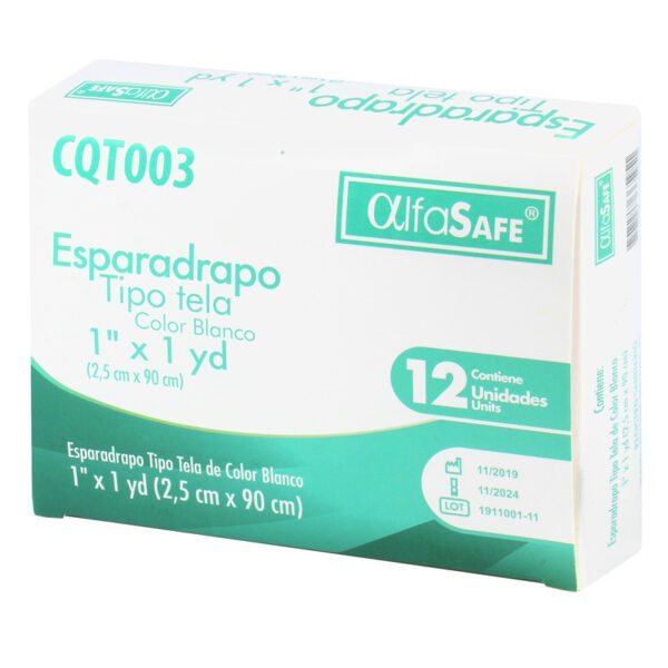Esparadrapo Tela Alfa Blanco 1x1 12 Unidades