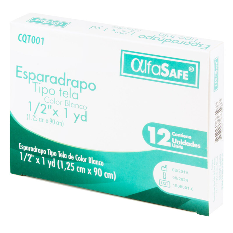 Esparadrapo Tela Alfa Blanco 1/2 1 Yardas 12 Unidades