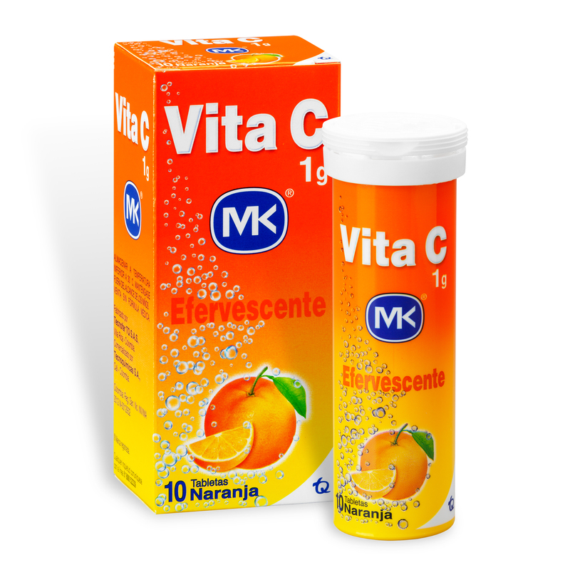 Vitamina Vita C 1 G Naranja Efervecentes 10 Tabletas Mk