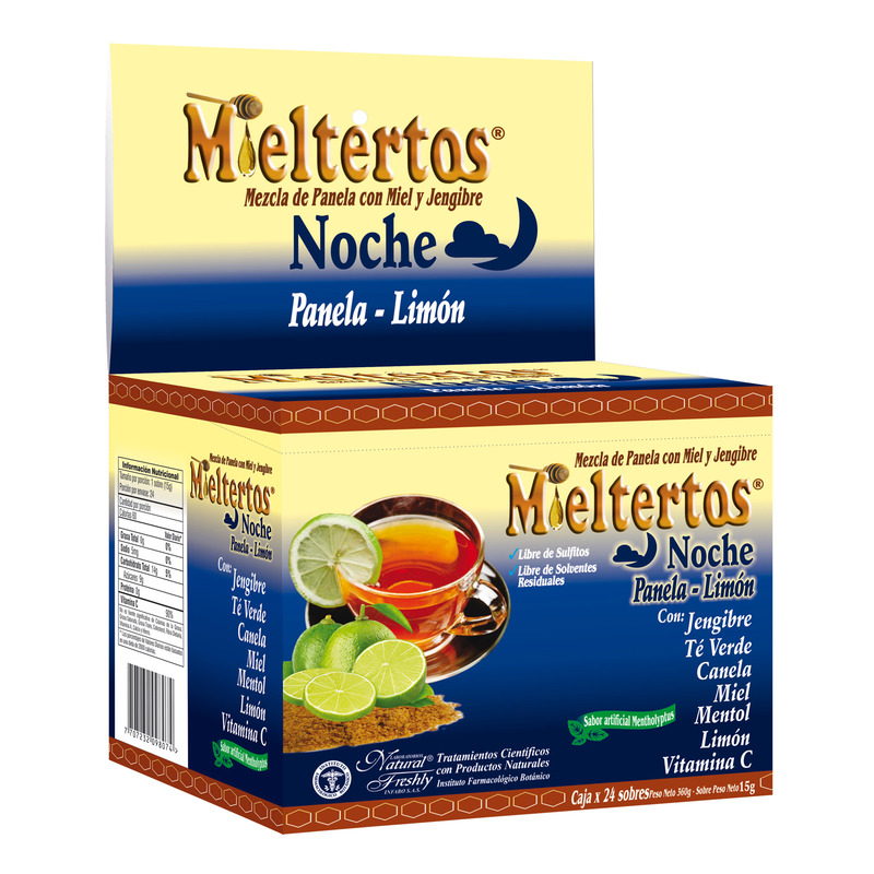 Mieltertos Gripa Noche Panela Limon 24 Sobres