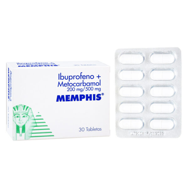 Ibuprofeno 200 Mg + Metocarbamol 500 Mg 30 Tabletas Mp