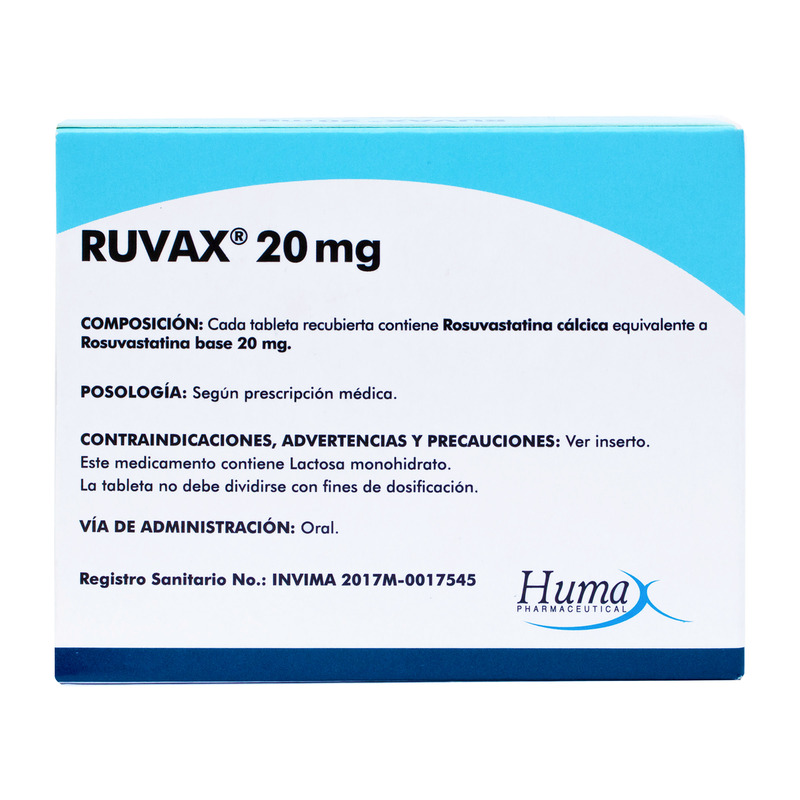 Ruvax 20 Mg 30 Tabletas Hp