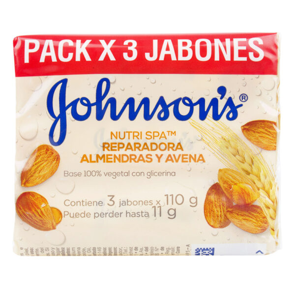 3 Jabon Johnson y Johnson Adulto Avena 110 Gr