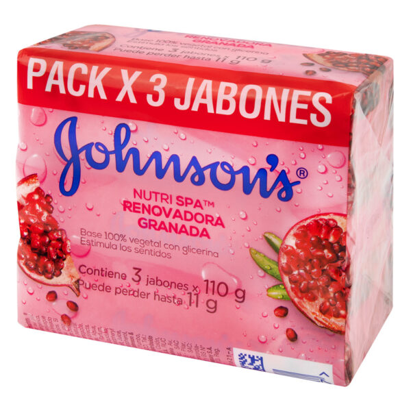 3 Jabon Johnson y Johnson Adulto Granada 110 Gr