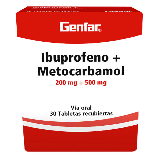 Ibuprofeno 200 Mg+Metocarbamol 500 Mg 30 Tabletas Gf