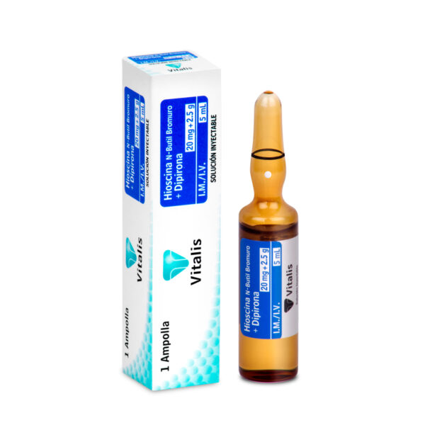 Hioscina+Dipirona 20mg+2.5g/5ml 1ampolla Vt