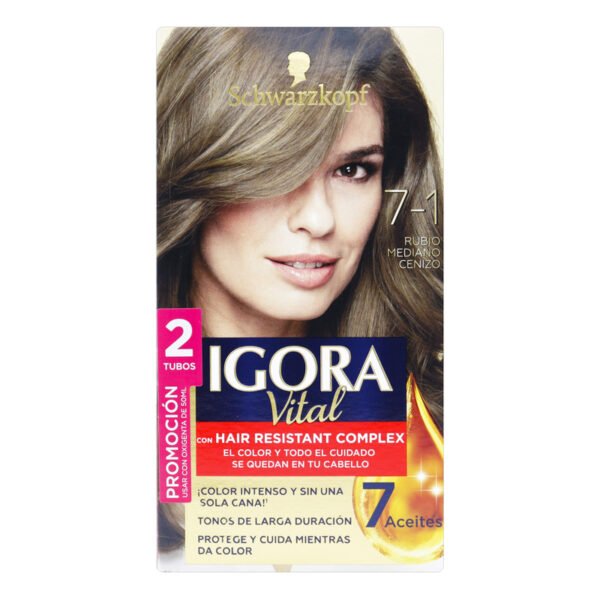 Igora Vital Kit 7-1 2 Tubos Rubio Medio Cenizo