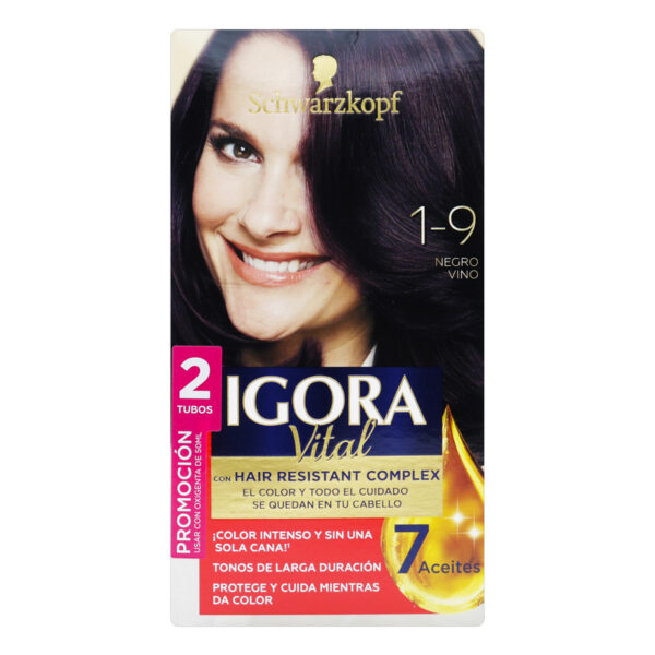 Igora Vital Kit 1-9 2 Tubos Negro Vino