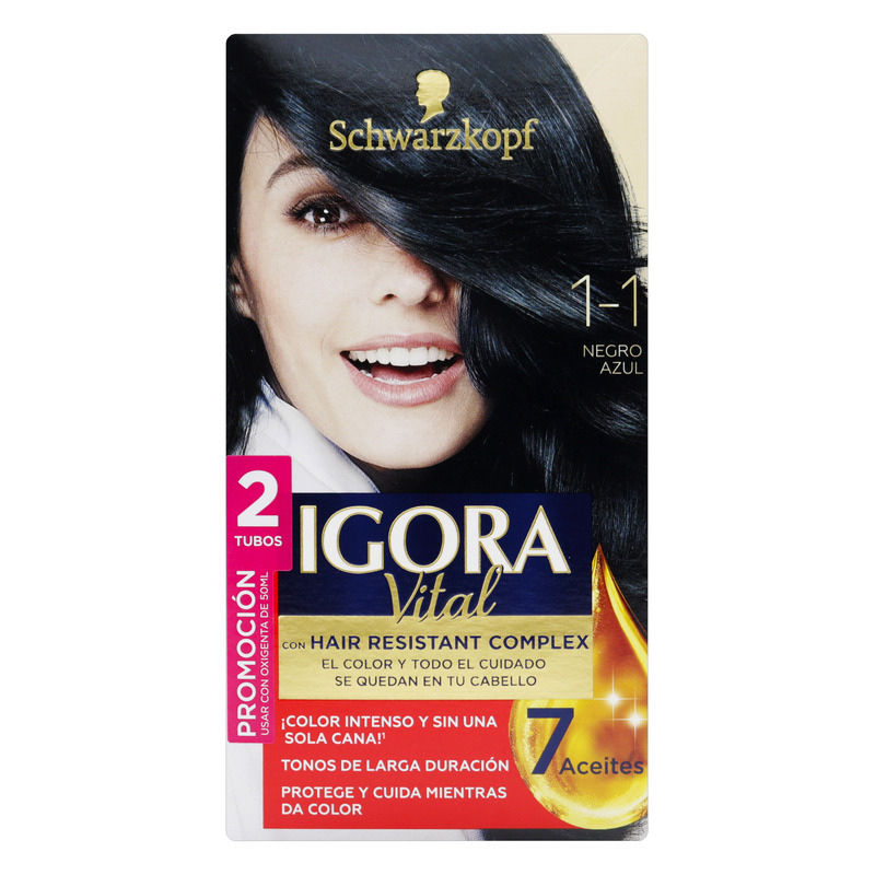 Igora Vital Kit 1-1 2 Tubos Negro Azul