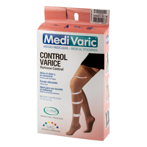 Media Medivaric Hasta el Muslo Talla M Beige Media Compresion Nt