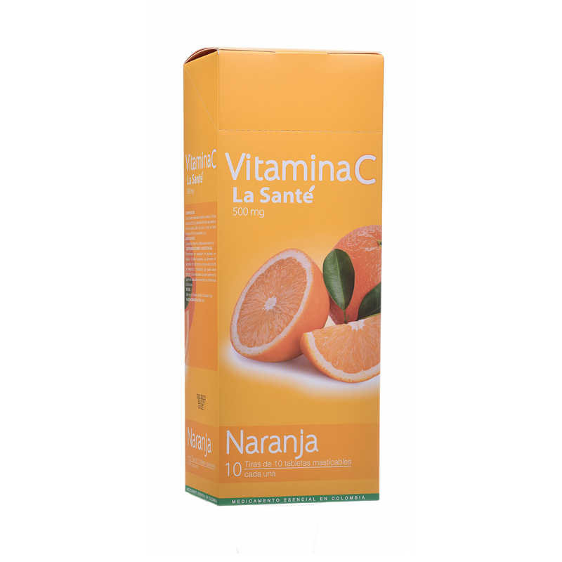 Vitamina C 500 Mg Naranja 100 Tabletas Ls