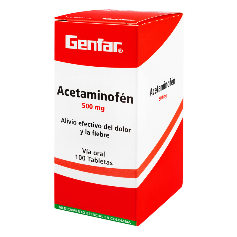 Acetaminofen 500 Mg 100 Tabletas Gf
