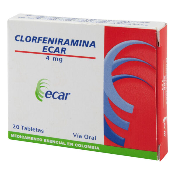Clorfeniramina 4 Mg 20 Tabletas Ec