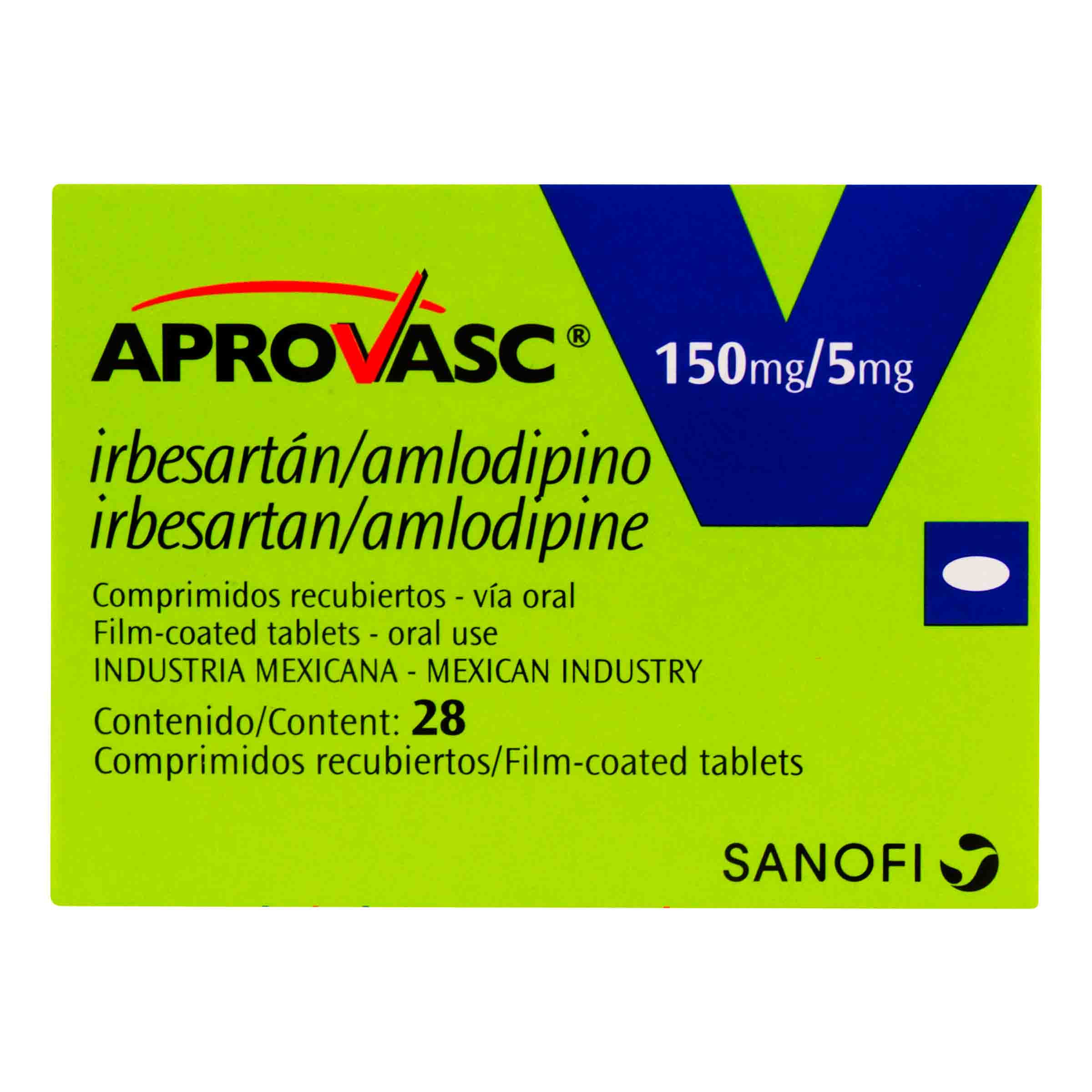 Aprovasc 150/5 Mg 28 Tabletas