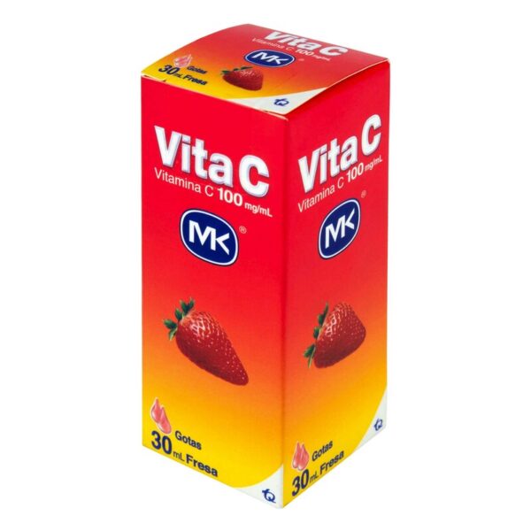 Vitamina Vita C  Gotas 100 Mg Fresa 30 Ml  Mk