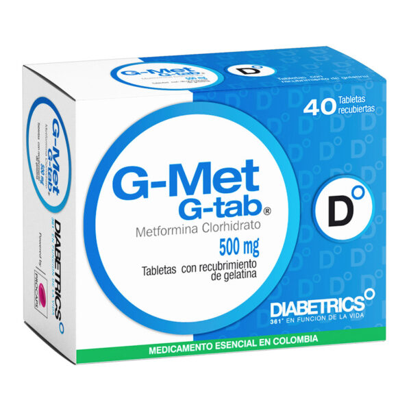 G Met Tabs 500 Mg 40 Tabletas