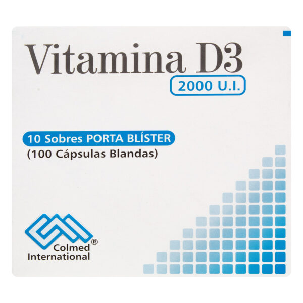 Vitamina D3 2000 U.I 100 Capsulas 10 Sobres Pc