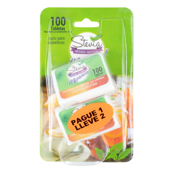 Menocal Stevia 100 Tabletas Pague 1 Lleve 2