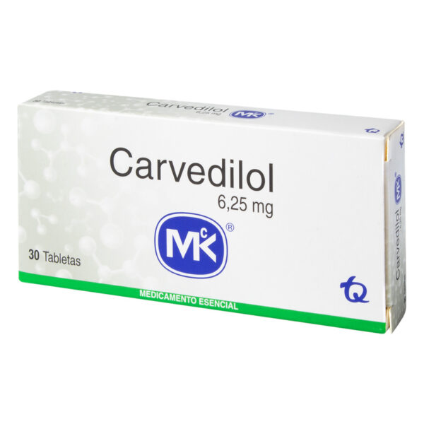Carvedilol 6.25 Mg 30 Tabletas Mk