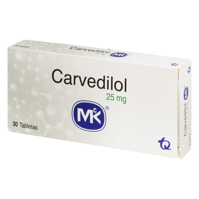 Carvedilol 25 Mg 30 Tabletas Mk