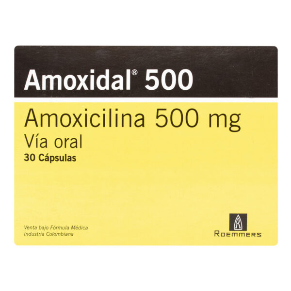 Amoxidal 500 Mg 30 Capsulas