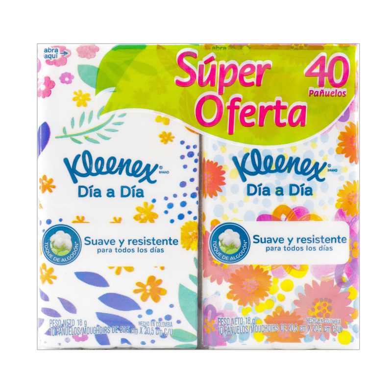 Pañal Kleenex Bolsillo Disenos 40 Unidades