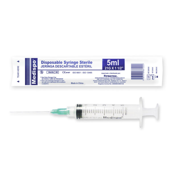 Jeringa Medispo 3p 5 Ml 21x1.1/2 100 Unidades