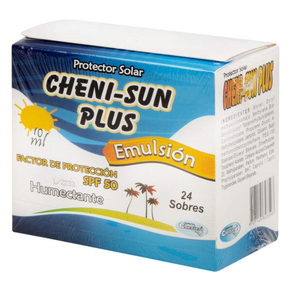 Cheni Sun Plus Bloqueador Filtro Protector Solar 50 10 Ml 24 Unidades