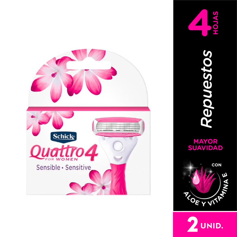 Repuesto Schick 4 Quattro Women 2 Unidades