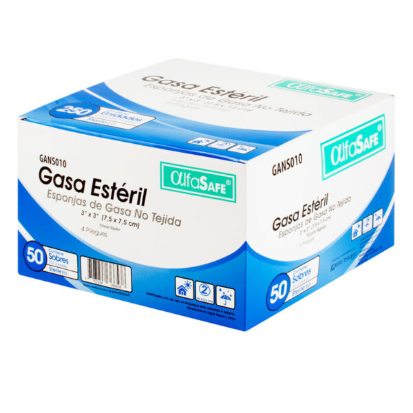 Gasa Alfa Esteril No Tejida 3x3 7.5 Cm 50 Unidades
