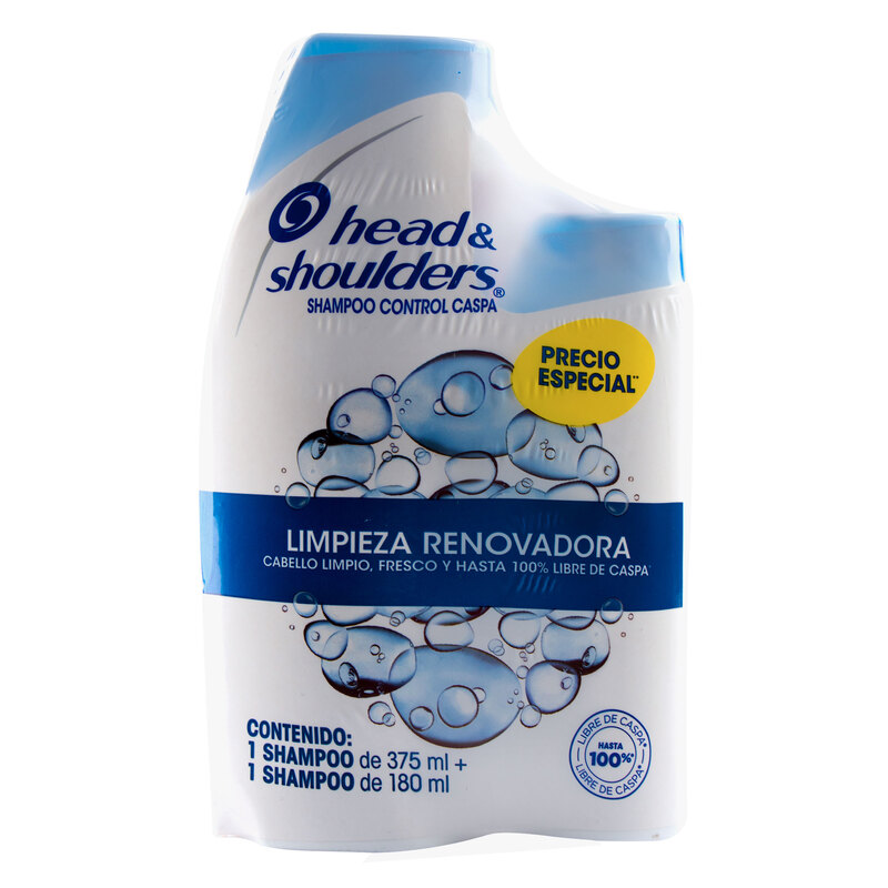 Champu Head Shoulders Limpieza Renovadora 375 Ml + 180 Ml Precio Especial