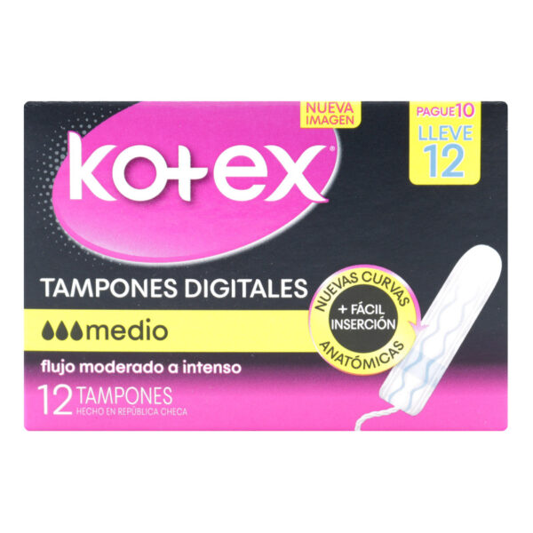 Tampones Digitales Kotex Medio Pague 10 Lleve 12