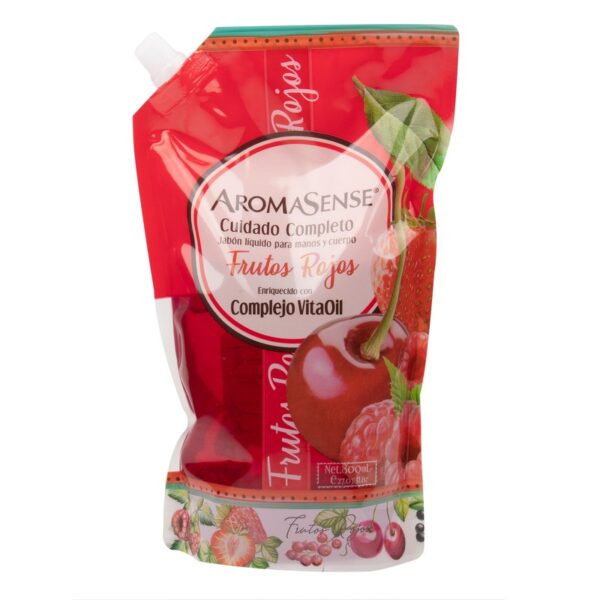 Jabon Liquido Aromasense Frutas Rojos Doy Pack 800 Ml