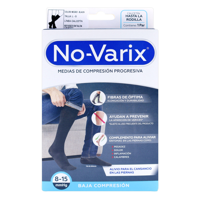 Calcetin Novarix Hombre 8-15mmhg Negro Talla L