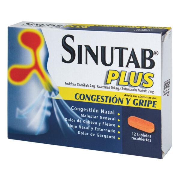Sinutab Plus 12 Tabletas