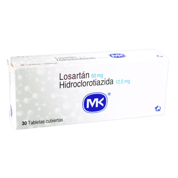 Losartan 50 Mg+Hidroclorotiazida 12.5 Mg 30 Tabletas Mk